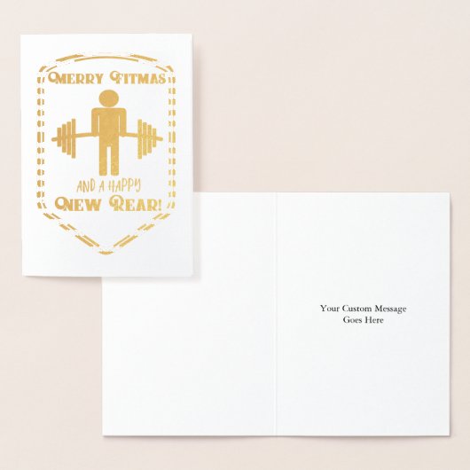 Grappige Fitmas Folie kerst Kaart (Display)