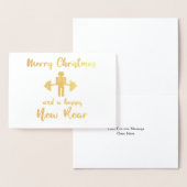 Grappige Fitmas Folie Kerstkaart Folie Kaarten (Display)