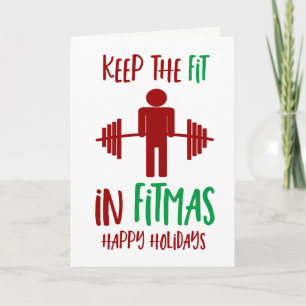 Grappige Fitmas Vrolijk Kerstfeest Fitness Pun Vak Feestdagen Kaart