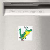 grappige fitness alligator cartoon magneet (Insitu (Vaatwasser))