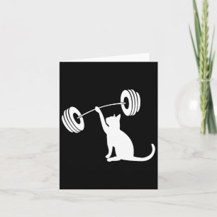 Grappige Fitness Gewichtskracht Gym Cat Lifting Vo Kaart