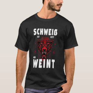 Grappige Fitness Huilende Dikke Rode Wolf Workout T-shirt