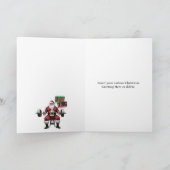 Grappige Fitness Kerst Liftmas Barbell Santa Bedankkaart (Binnen)