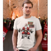 Grappige Fitness Kerst Liftmas Barbell Santa Tri-Blend Shirt