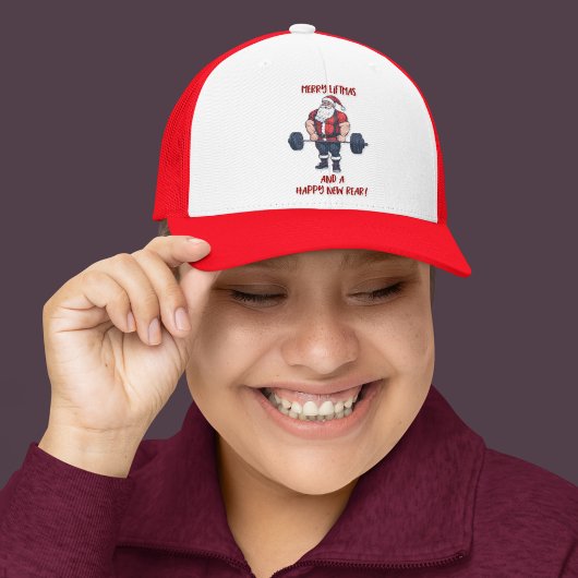 Grappige Fitness Kerst Liftmas Barbell Santa Trucker Pet