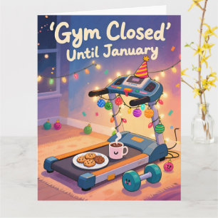 Grappige Fitness Kerstkaart Sportschool Gesloten T Kaart