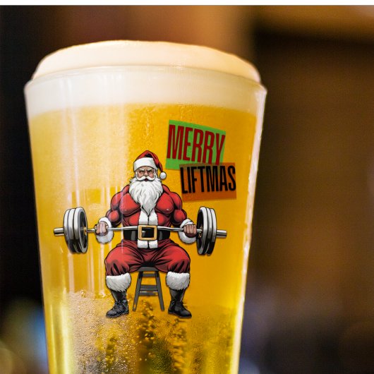 Grappige Fitness Kerstmis Liftmas Barbell Santa Be Glas