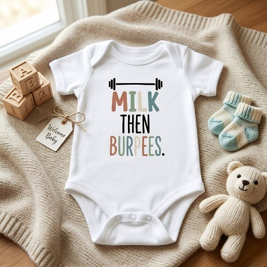 Grappige Fitness Melk Dan Burpees Workout Romper