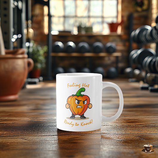 Grappige Fitness Mok - Vastberaden Paprikadesign