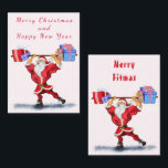 Grappige Fitness Santa Claus Christmas Kaart Notitiekaartje<br><div class="desc">Grappige kerstelementen met Bodybuilder Santa Claus met kerstcadeaus Cartoon Schilderen Collectie Kaart - of Kies / Voeg Uw Unieke Tekst / Naam / Kleur - Maak Uw Speciale Gift - Vergroot en verplaats of verwijder en voeg Kaarten / tekst met maatwerk tool ! Schilderen en ontwerpen van MINNED. Bekijk mijn...</div>