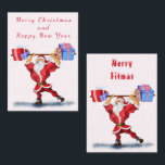 Grappige Fitness Santa Claus Christmas Kaart Notitiekaartje<br><div class="desc">Grappige kerstelementen met Bodybuilder Santa Claus met kerstcadeaus Cartoon Schilderen Collectie Kaart - of Kies / Voeg Uw Unieke Tekst / Naam / Kleur - Maak Uw Speciale Gift - Vergroot en verplaats of verwijder en voeg Kaarten / tekst met maatwerk tool ! Schilderen en ontwerpen van MINNED. Bekijk mijn...</div>