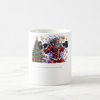 Grappige fitness Santa Claus die gewichten tilt me Koffiemok