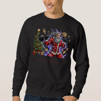 Grappige fitness Santa Claus die gewichten tilt me Trui