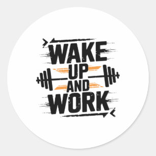 Grappige fitness training bodybuilding sporten gew ronde sticker
