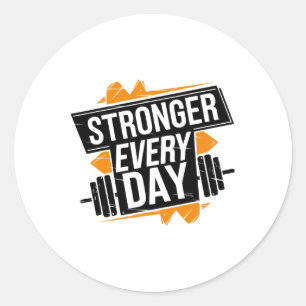 Grappige fitness training sports bodybuilding spor ronde sticker