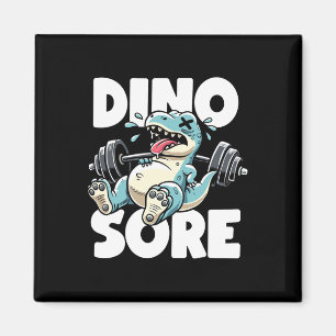 Grappige fitness workout dinosaurus gewichtheffen  magneet