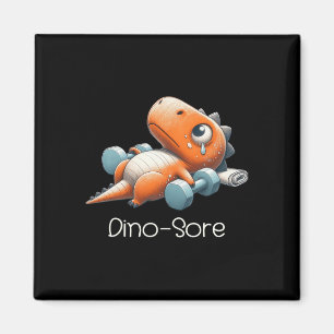 Grappige fitness workout dinosaurus gewichtheffen  magneet