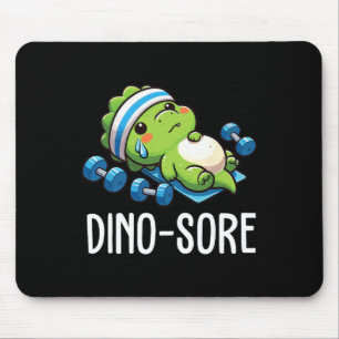Grappige fitness workout dinosaurus gewichtheffen muismat