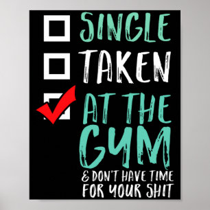 Grappige fitness-workout single genomen in de spor poster
