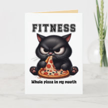 Grappige Fitness Zwarte Kat Pizza