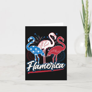 Grappige Flamingo 4 juli Patriottische Amerikaanse Kaart