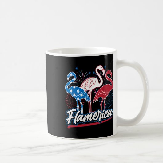 Grappige Flamingo 4 juli Patriottische Amerikaanse Koffiemok (Rechts)