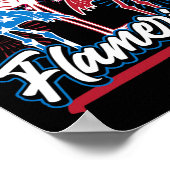 Grappige Flamingo 4 juli Patriottische Amerikaanse Poster (Hoek)