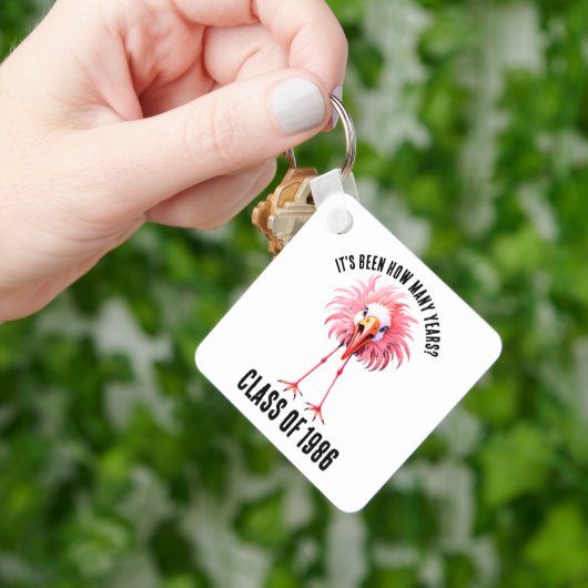 Grappige Flamingo Aangepaste School Reünie Klasgen Sleutelhanger (Hand)