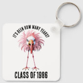 Grappige Flamingo Aangepaste School Reünie Klasgen Sleutelhanger (Achterkant)