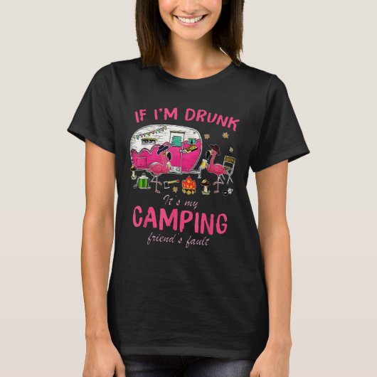Grappige Flamingo Als Ik Dronken Ben Zijn Het Mijn T-shirt (Voorkant)