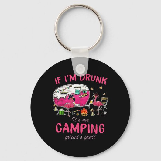 Grappige Flamingo Als Ik Dronken Ben Zijn Mijn Kam Sleutelhanger (Voorkant)