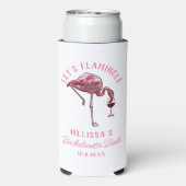 Grappige Flamingo Bachelorette Weekend Feestje Seltzer Blikjeskoeler (Seltzer Achterkant)