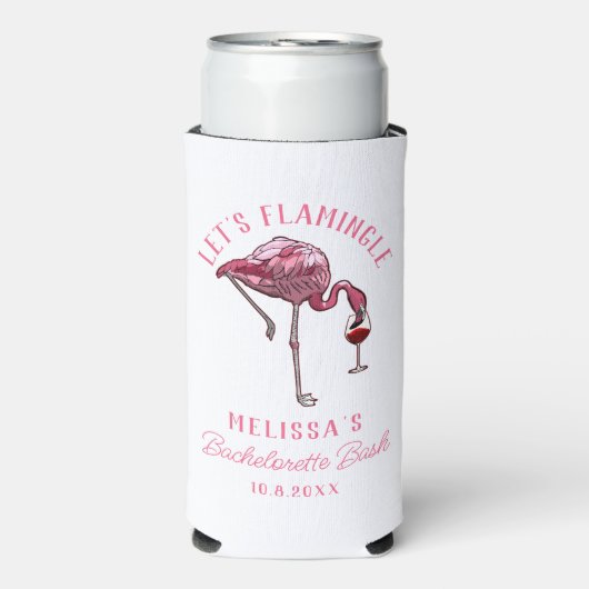 Grappige Flamingo Bachelorette Weekend Feestje Seltzer Blikjeskoeler (Seltzer Voorkant)