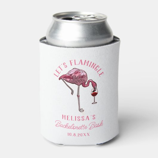 Grappige Flamingo Bachelorette Weekendfeest Blikjeskoeler (Blikje Voorkant)