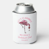 Grappige Flamingo Bachelorette Weekendfeest Blikjeskoeler (Blikje Achterkant)