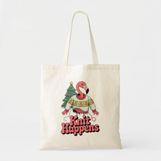 Grappige Flamingo Brei Misloopt Kerstmis Tote Bag (Voorkant)