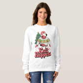 Grappige flamingo breien gebeurt lelijke kerst tru trui (Voorkant volledig)
