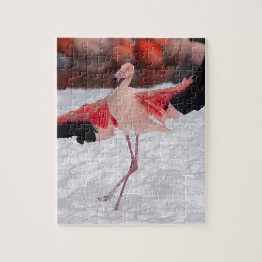 Grappige Flamingo dansen de flamenco Legpuzzel (Verticaal)