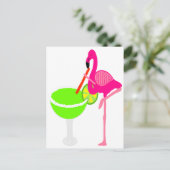 Grappige Flamingo die Margarita drink Briefkaart (Staand voorkant)