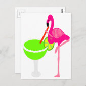 Grappige Flamingo die Margarita drink Briefkaart (Voorkant / Achterkant)