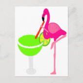 Grappige Flamingo die Margarita drink Briefkaart (Voorkant)