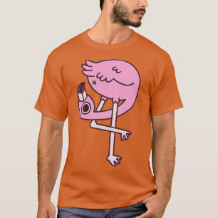 Grappige flamingo die naar zijn kont kijkt t-shirt