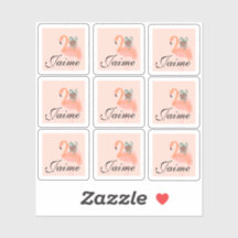 Grappige Flamingo die Planten Vasthoudt Frame Stic