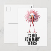 Grappige Flamingo Flocking Shocking Briefkaart (Voorkant / Achterkant)