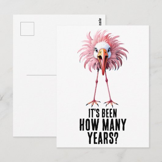 Grappige Flamingo Flocking Shocking Briefkaart (Voorkant / Achterkant)