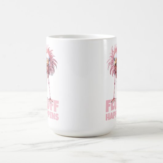 Grappige flamingo fluff gebeurt koffiemok (Center)