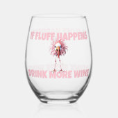 Grappige flamingo fluff gebeurt wijnglas zonder voet (Voorkant)