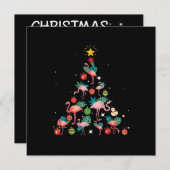 Grappige Flamingo Kerstboom Kaart (Voorkant / Achterkant)