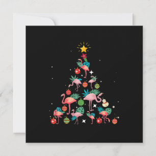 Grappige Flamingo Kerstboom Kaart