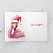 Grappige flamingo kerstman hoed vrolijk tropisch K Kaart (Binnen)